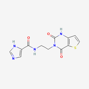 molecular formula C12H11N5O3S B2913193 N-(2-(2,4-dioxo-1,2-dihydrothieno[3,2-d]pyrimidin-3(4H)-yl)ethyl)-1H-imidazole-5-carboxamide CAS No. 2034285-66-8