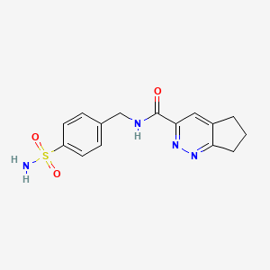 molecular formula C15H16N4O3S B2913197 N-[(4-Sulfamoylphenyl)methyl]-6,7-dihydro-5H-cyclopenta[c]pyridazine-3-carboxamide CAS No. 2415525-81-2