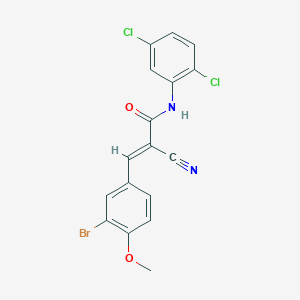 molecular formula C17H11BrCl2N2O2 B2913200 (E)-3-(3-bromo-4-methoxyphenyl)-2-cyano-N-(2,5-dichlorophenyl)prop-2-enamide CAS No. 359430-96-9