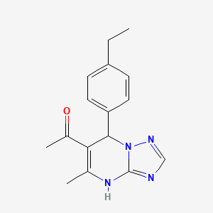 molecular formula C16H18N4O B2913209 1-(7-(4-Ethylphenyl)-5-methyl-4,7-dihydro-[1,2,4]triazolo[1,5-a]pyrimidin-6-yl)ethanone CAS No. 496039-87-3