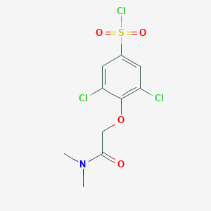 molecular formula C10H10Cl3NO4S B2913210 3,5-Dichloro-4-[(dimethylcarbamoyl)methoxy]benzene-1-sulfonyl chloride CAS No. 1557293-38-5