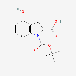 1-[(tert-butoxy)carbonyl]-4-hydroxy-2,3-dihydro-1H-indole-2-carboxylic acid