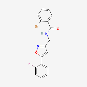 molecular formula C17H12BrFN2O2 B2913217 2-bromo-N-((5-(2-fluorophenyl)isoxazol-3-yl)methyl)benzamide CAS No. 1211363-60-8