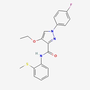 4-ethoxy-1-(4-fluorophenyl)-N-(2-(methylthio)phenyl)-1H-pyrazole-3-carboxamide