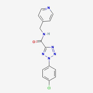 molecular formula C14H11ClN6O B2913219 2-(4-氯苯基)-N-(吡啶-4-基甲基)-2H-四唑-5-甲酰胺 CAS No. 1396880-50-4