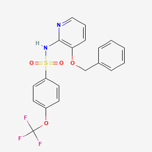 molecular formula C19H15F3N2O4S B2913223 N-(3-phenylmethoxypyridin-2-yl)-4-(trifluoromethoxy)benzenesulfonamide CAS No. 497060-26-1