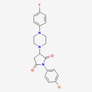 molecular formula C20H19BrFN3O2 B2913226 1-(4-溴苯基)-3-[4-(4-氟苯基)哌嗪-1-基]吡咯烷-2,5-二酮 CAS No. 299408-57-4