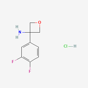 molecular formula C9H10ClF2NO B2913230 3-(3,4-Difluorophenyl)oxetan-3-amine hydrochloride CAS No. 2411637-48-2