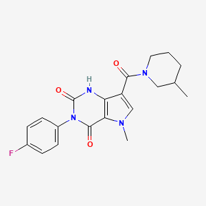 molecular formula C20H21FN4O3 B2913233 3-(4-fluorophenyl)-5-methyl-7-(3-methylpiperidine-1-carbonyl)-1H-pyrrolo[3,2-d]pyrimidine-2,4(3H,5H)-dione CAS No. 921577-39-1