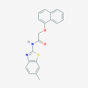 molecular formula C20H16N2O2S B291327 N-(6-methyl-1,3-benzothiazol-2-yl)-2-(1-naphthyloxy)acetamide 