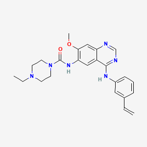 molecular formula C24H28N6O2 B2913286 4-Ethyl-N-(7-methoxy-4-((3-vinylphenyl)amino)quinazolin-6-yl)piperazine-1-carboxamide CAS No. 2109805-51-6