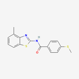 molecular formula C16H14N2OS2 B2913289 N-(4-methylbenzo[d]thiazol-2-yl)-4-(methylthio)benzamide CAS No. 896348-74-6