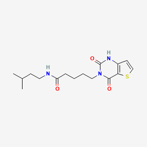 molecular formula C16H23N3O3S B2913295 5-(2,4-dioxo-1,4-dihydrothieno[3,2-d]pyrimidin-3(2H)-yl)-N-(3-methylbutyl)pentanamide CAS No. 892267-04-8