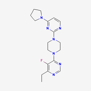 molecular formula C18H24FN7 B2913299 2-[4-(6-Ethyl-5-fluoropyrimidin-4-yl)piperazin-1-yl]-4-(pyrrolidin-1-yl)pyrimidine CAS No. 2415457-08-6