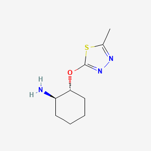 molecular formula C9H15N3OS B2913307 (1R,2R)-2-[(5-Methyl-1,3,4-thiadiazol-2-yl)oxy]cyclohexan-1-amine CAS No. 2290821-44-0