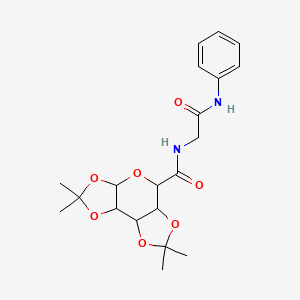 molecular formula C20H26N2O7 B2913310 2,2,7,7-四甲基-N-(2-氧代-2-(苯氨基)乙基)四氢-3aH-双([1,3]二氧杂环)[4,5-b:4',5'-d]吡喃-5-甲酰胺 CAS No. 1008056-25-4