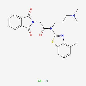 molecular formula C23H25ClN4O3S B2913319 N-(3-(dimethylamino)propyl)-2-(1,3-dioxoisoindolin-2-yl)-N-(4-methylbenzo[d]thiazol-2-yl)acetamide hydrochloride CAS No. 1052530-71-8
