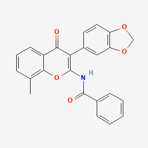 molecular formula C24H17NO5 B2913320 N-[3-(1,3-benzodioxol-5-yl)-8-methyl-4-oxo-4H-chromen-2-yl]benzamide CAS No. 883960-46-1