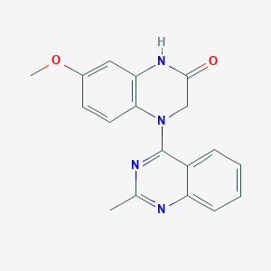molecular formula C18H16N4O2 B2913322 4-(2-Methylquinazoline-4-yl)-7-methoxy-3,4-dihydroquinoxaline-2(1H)-one CAS No. 1415262-07-5