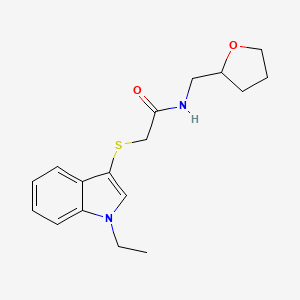 molecular formula C17H22N2O2S B2913323 2-((1-ethyl-1H-indol-3-yl)thio)-N-((tetrahydrofuran-2-yl)methyl)acetamide CAS No. 862825-65-8