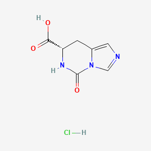 molecular formula C7H8ClN3O3 B2913326 Imidazo[1,5-c]pyrimidine-7-carboxylic acid, 5,6,7,8-tetrahydro-5-oxo-, monohydrochloride, (S)-(9CI) CAS No. 151112-05-9