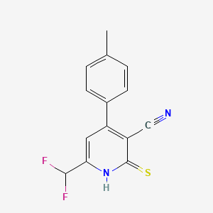 6-(Difluoromethyl)-4-(4-methylphenyl)-2-thioxo-1,2-dihydropyridine-3-carbonitrile