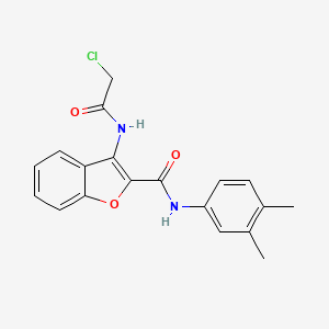 molecular formula C19H17ClN2O3 B2913349 3-(2-chloroacetamido)-N-(3,4-dimethylphenyl)benzofuran-2-carboxamide CAS No. 888455-84-3