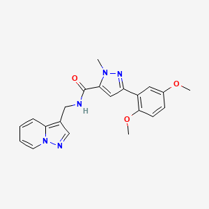 3-(2,5-dimethoxyphenyl)-1-methyl-N-(pyrazolo[1,5-a]pyridin-3-ylmethyl)-1H-pyrazole-5-carboxamide