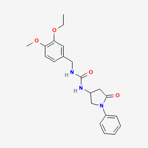 molecular formula C21H25N3O4 B2913365 1-(3-Ethoxy-4-methoxybenzyl)-3-(5-oxo-1-phenylpyrrolidin-3-yl)urea CAS No. 894011-02-0