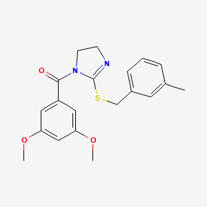 (3,5-dimethoxyphenyl)(2-((3-methylbenzyl)thio)-4,5-dihydro-1H-imidazol-1-yl)methanone