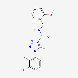 molecular formula C19H19FN4O2 B2913371 1-(3-fluoro-2-methylphenyl)-N-(2-methoxybenzyl)-5-methyl-1H-1,2,3-triazole-4-carboxamide CAS No. 1326861-43-1