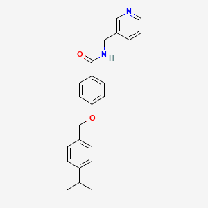 molecular formula C23H24N2O2 B2913372 4-[(4-isopropylbenzyl)oxy]-N-(3-pyridinylmethyl)benzenecarboxamide CAS No. 866011-16-7