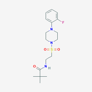 molecular formula C17H26FN3O3S B2913380 N-(2-((4-(2-fluorophenyl)piperazin-1-yl)sulfonyl)ethyl)pivalamide CAS No. 897613-34-2
