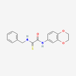 molecular formula C17H16N2O3S B2913389 2-(benzylamino)-N-(2,3-dihydro-1,4-benzodioxin-6-yl)-2-thioxoacetamide CAS No. 303091-04-5