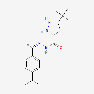 molecular formula C18H24N4O B2913403 3-叔丁基-N'-[(1Z)-[4-(丙-2-基)苯基]亚甲基]-1H-吡唑-5-甲酰肼 CAS No. 1285613-25-3