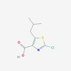 molecular formula C8H10ClNO2S B2913412 2-Chloro-5-(2-methylpropyl)-1,3-thiazole-4-carboxylic acid CAS No. 1429901-91-6