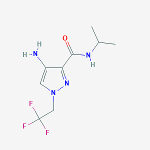 molecular formula C9H13F3N4O B2913427 4-Amino-N-isopropyl-1-(2,2,2-trifluoroethyl)-1H-pyrazole-3-carboxamide CAS No. 2101198-56-3