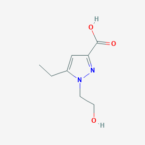 molecular formula C8H12N2O3 B2913428 5-Ethyl-1-(2-hydroxyethyl)-1H-pyrazole-3-carboxylic acid CAS No. 2167925-34-8