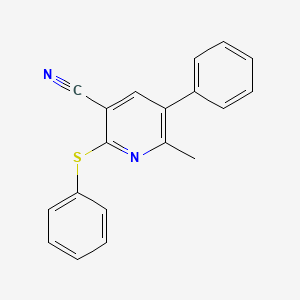 molecular formula C19H14N2S B2913431 6-甲基-5-苯基-2-(苯硫基)-3-吡啶甲腈 CAS No. 338423-74-8