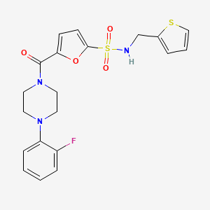 5-(4-(2-fluorophenyl)piperazine-1-carbonyl)-N-(thiophen-2-ylmethyl)furan-2-sulfonamide
