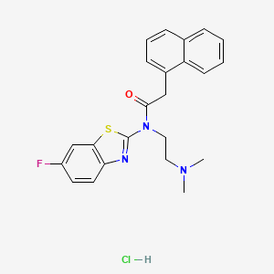 molecular formula C23H23ClFN3OS B2913439 N-(2-(dimethylamino)ethyl)-N-(6-fluorobenzo[d]thiazol-2-yl)-2-(naphthalen-1-yl)acetamide hydrochloride CAS No. 1216884-07-9