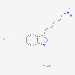 molecular formula C11H18Cl2N4 B2913443 5-([1,2,4]Triazolo[4,3-a]pyridin-3-yl)pentan-1-amine;dihydrochloride CAS No. 2243513-48-4