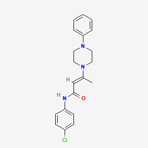 molecular formula C20H22ClN3O B2913453 N-(4-Chlorophenyl)-3-(4-phenylpiperazinyl)but-2-enamide CAS No. 1025162-94-0
