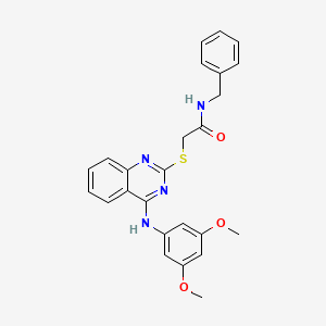 molecular formula C25H24N4O3S B2913469 N-benzyl-2-[4-(3,5-dimethoxyanilino)quinazolin-2-yl]sulfanylacetamide CAS No. 688356-42-5