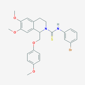 N-(3-bromophenyl)-6,7-dimethoxy-1-((4-methoxyphenoxy)methyl)-3,4-dihydroisoquinoline-2(1H)-carbothioamide