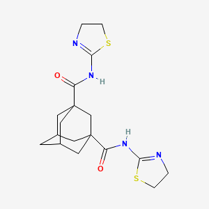 1-N,3-N-bis(4,5-dihydro-1,3-thiazol-2-yl)adamantane-1,3-dicarboxamide