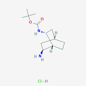 molecular formula C13H25ClN2O2 B2913475 Tert-butyl N-[(1R,2R,4S,6S)-6-amino-2-bicyclo[2.2.2]octanyl]carbamate;hydrochloride CAS No. 2503155-22-2