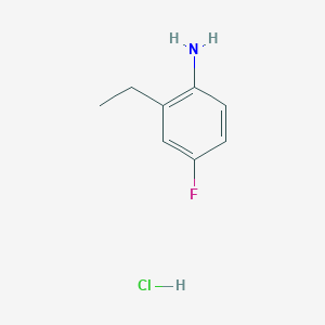 molecular formula C8H11ClFN B2913482 2-乙基-4-氟苯胺；盐酸盐 CAS No. 2418692-74-5