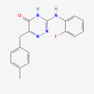 3-((2-fluorophenyl)amino)-6-(4-methylbenzyl)-1,2,4-triazin-5(4H)-one