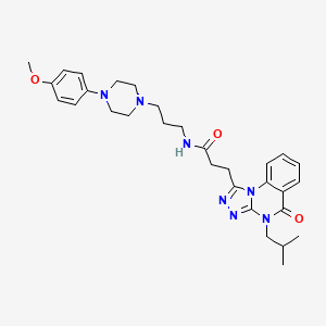 N-{3-[4-(4-methoxyphenyl)piperazin-1-yl]propyl}-3-[4-(2-methylpropyl)-5-oxo-4H,5H-[1,2,4]triazolo[4,3-a]quinazolin-1-yl]propanamide